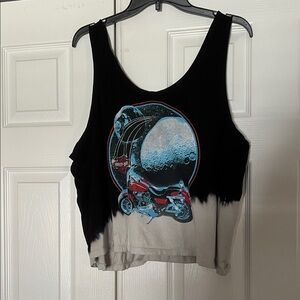 Harley-Davidson Black and White Tank with Red and Blue Graphic